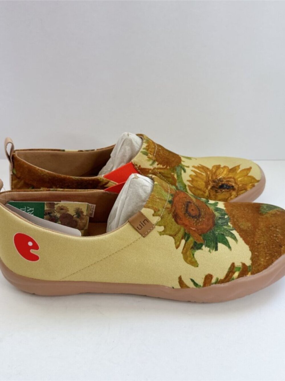 Men's Size 12 NWT UIN Van Gogh Sunflowers Slip-On Shoes Art Travel Canvas Loafer - Picture 5 of 10